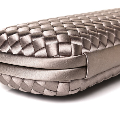 Bottega Veneta Satin Intreccio Impero Stretch Knot Clutch Limestone 6 of 7