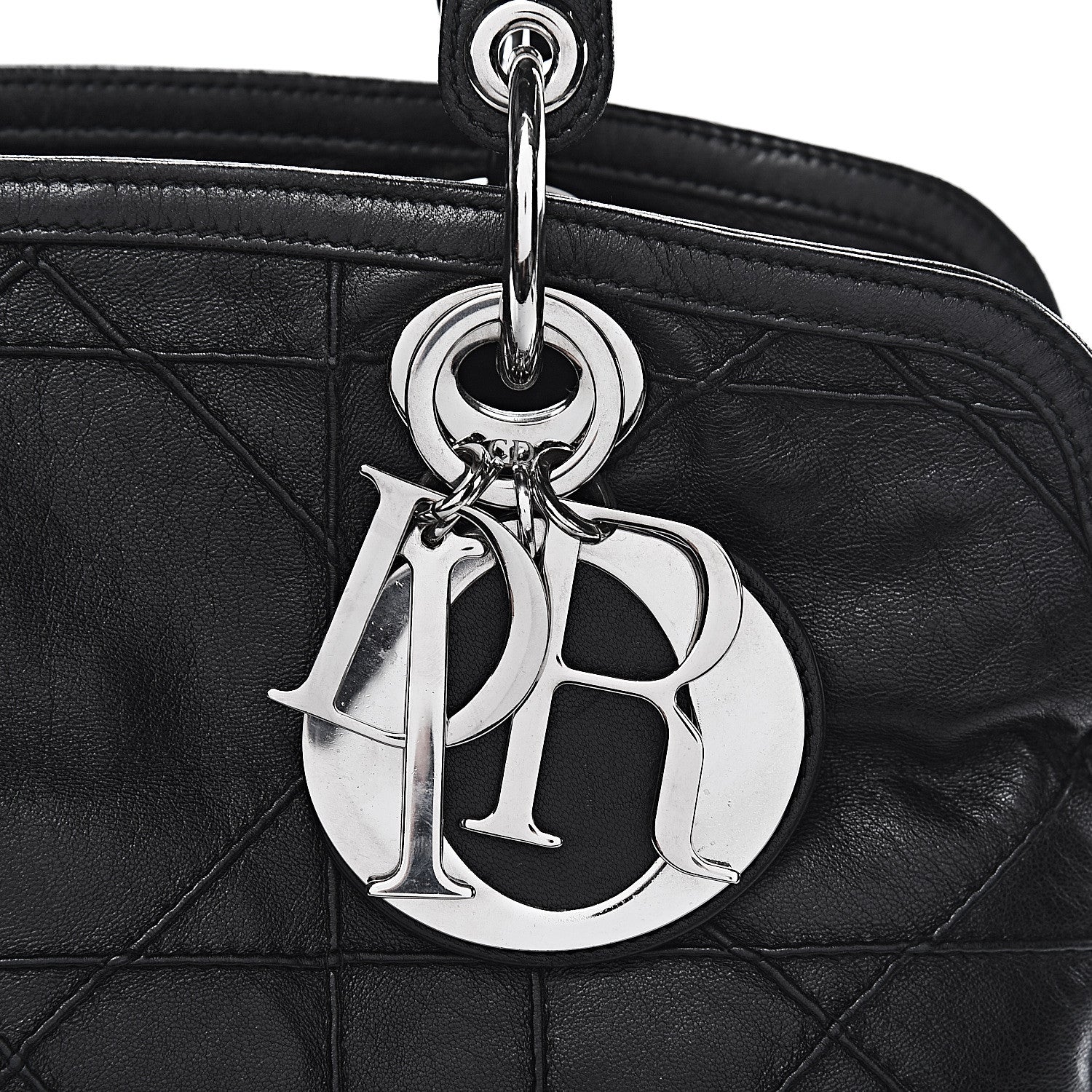Christian Dior Lambskin Cannage Medium Granville Tote Black 17 of 17