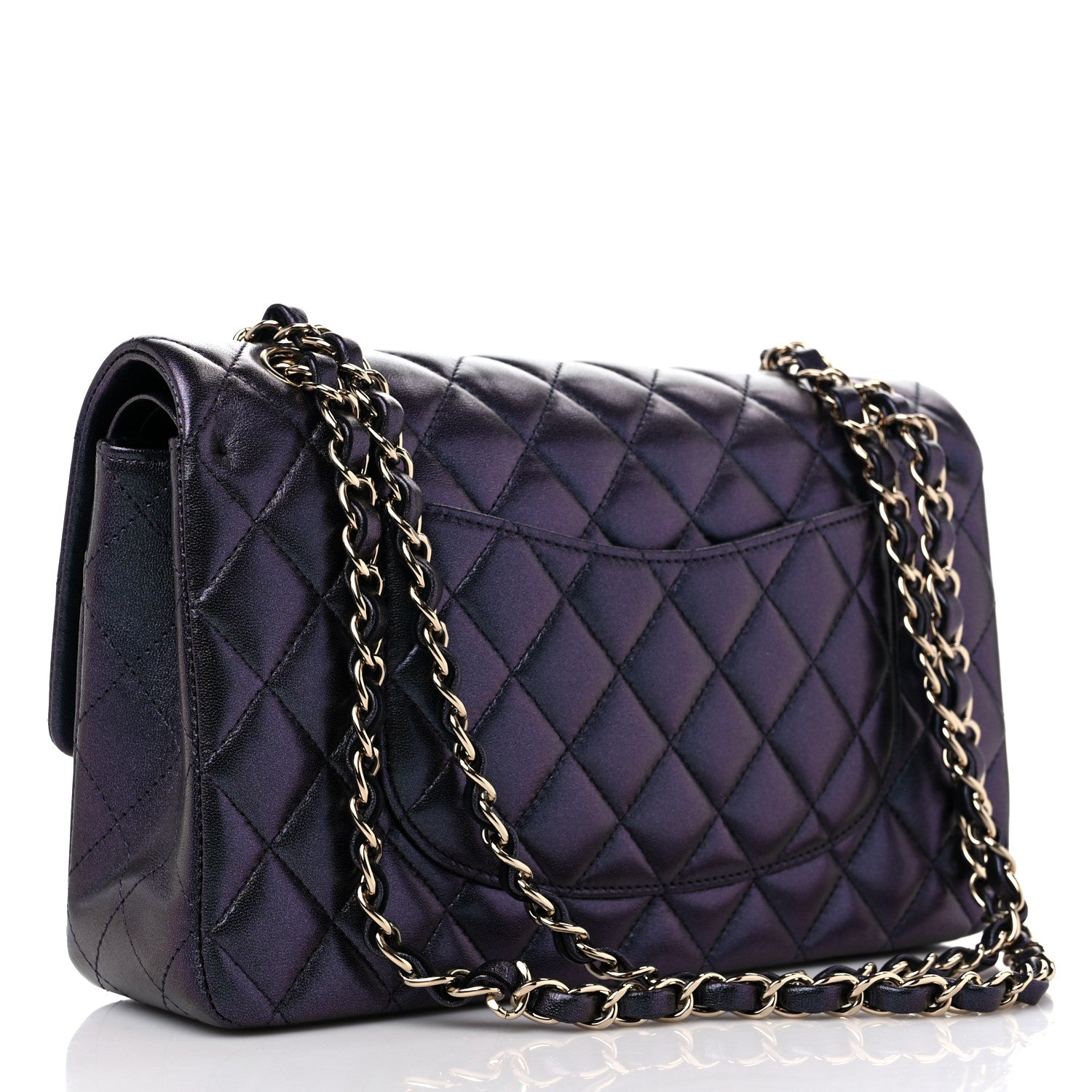 Chanel Iridescent Lambskin Quilted Medium Double Flap Black 3 of 9