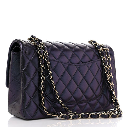 Chanel Iridescent Lambskin Quilted Medium Double Flap Black 3 of 9
