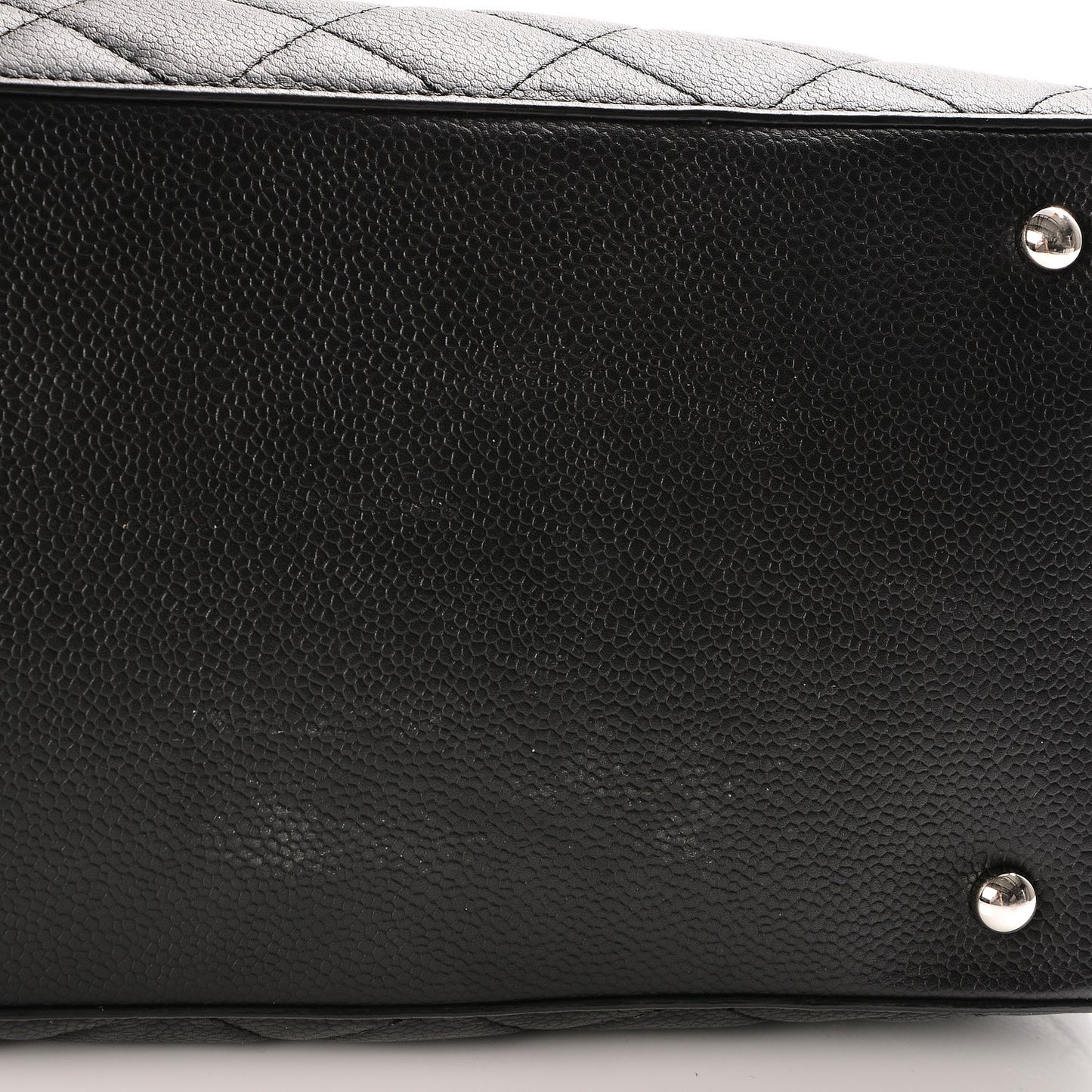 Caviar Quilted Large CC Box Shopping Tote Black