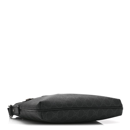 Gucci GG Supreme Monogram Flat Messenger Bag Black Grey 4 of 11
