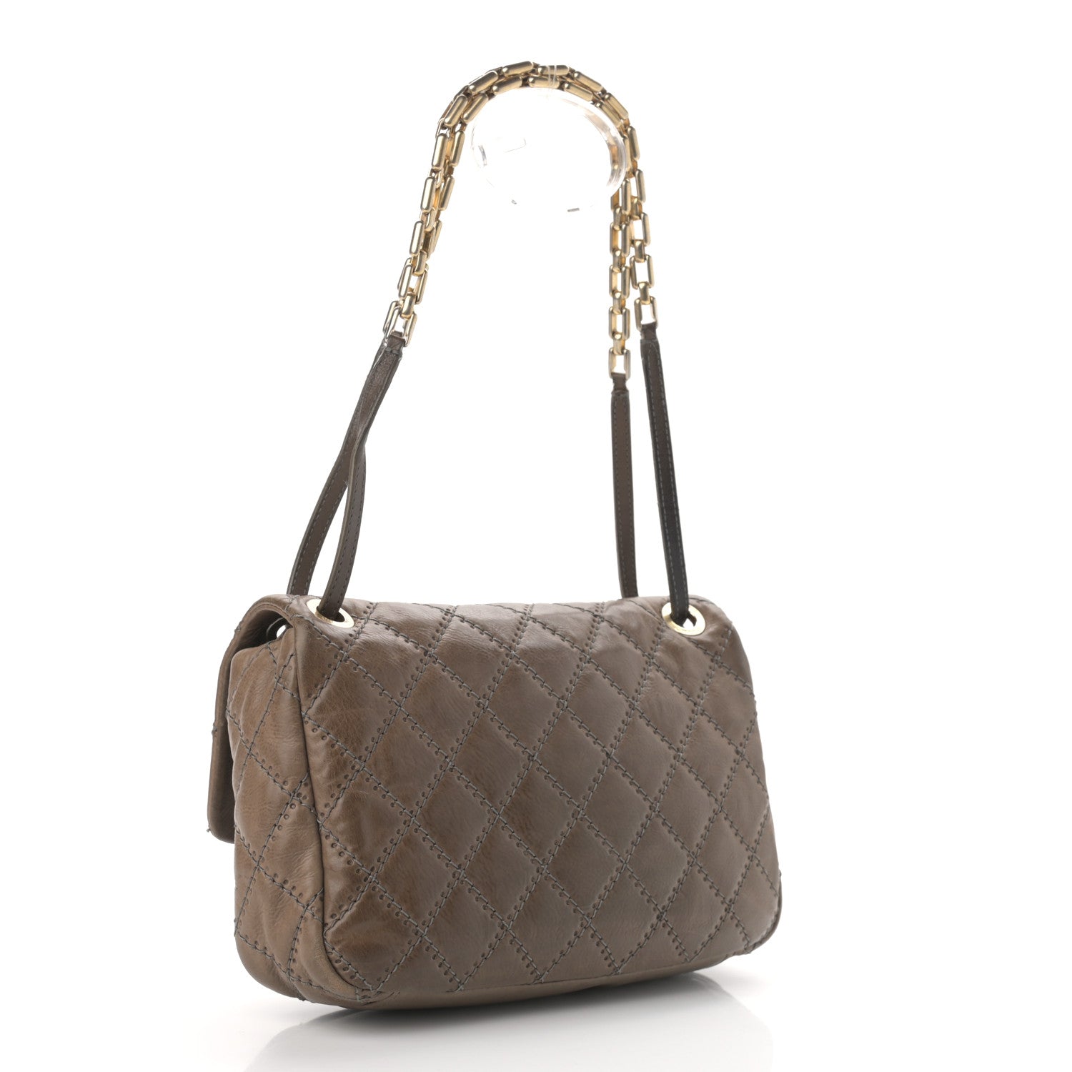 Chanel Calfskin Quilted Retro Chain Flap Dark Grey 3 of 12