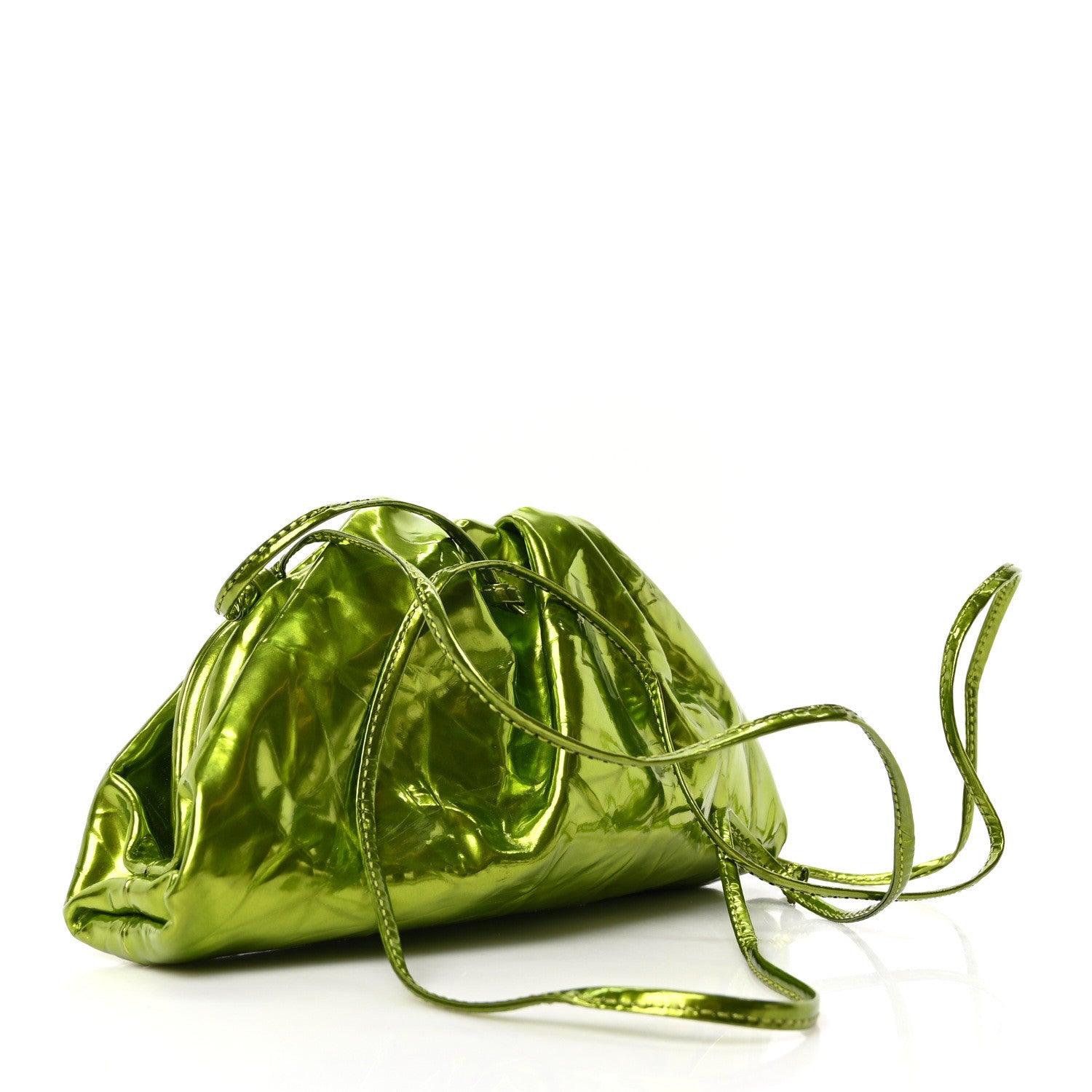 Bottega Veneta Metallic Crushed Calfskin The Mini Pouch