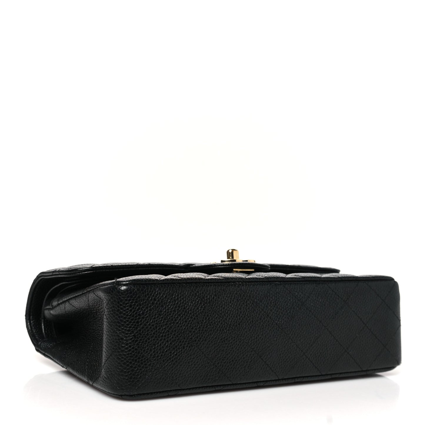 Caviar Quilted Small Double Flap Black