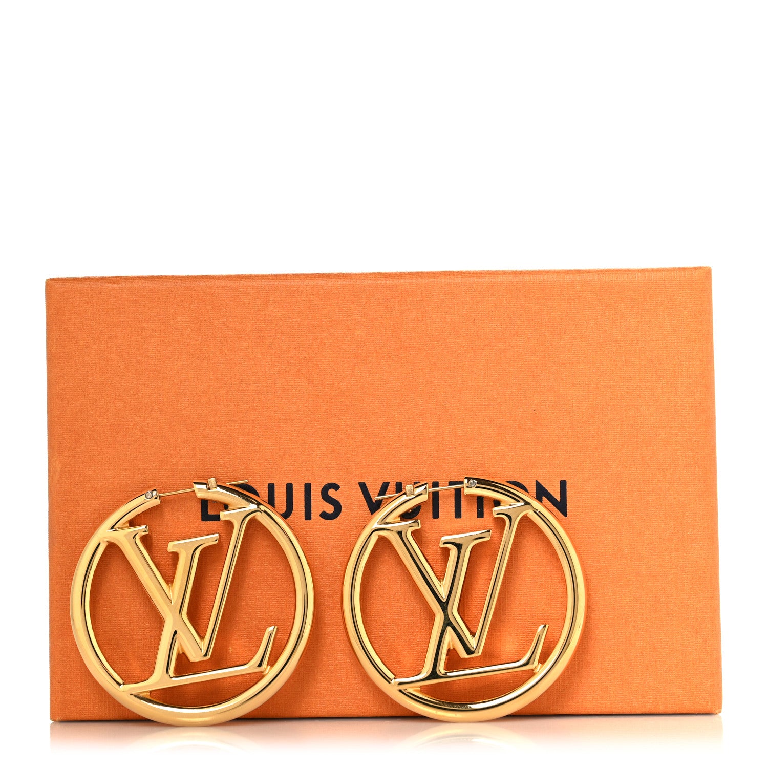 Louis Vuitton Metal Louise Hoop Earrings Gold 5 of 5