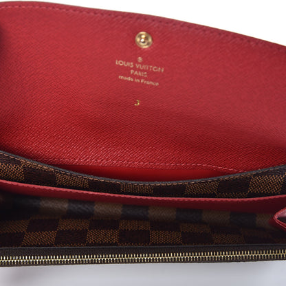 Louis Vuitton Damier Ebene Emilie Wallet Red 5 of 11