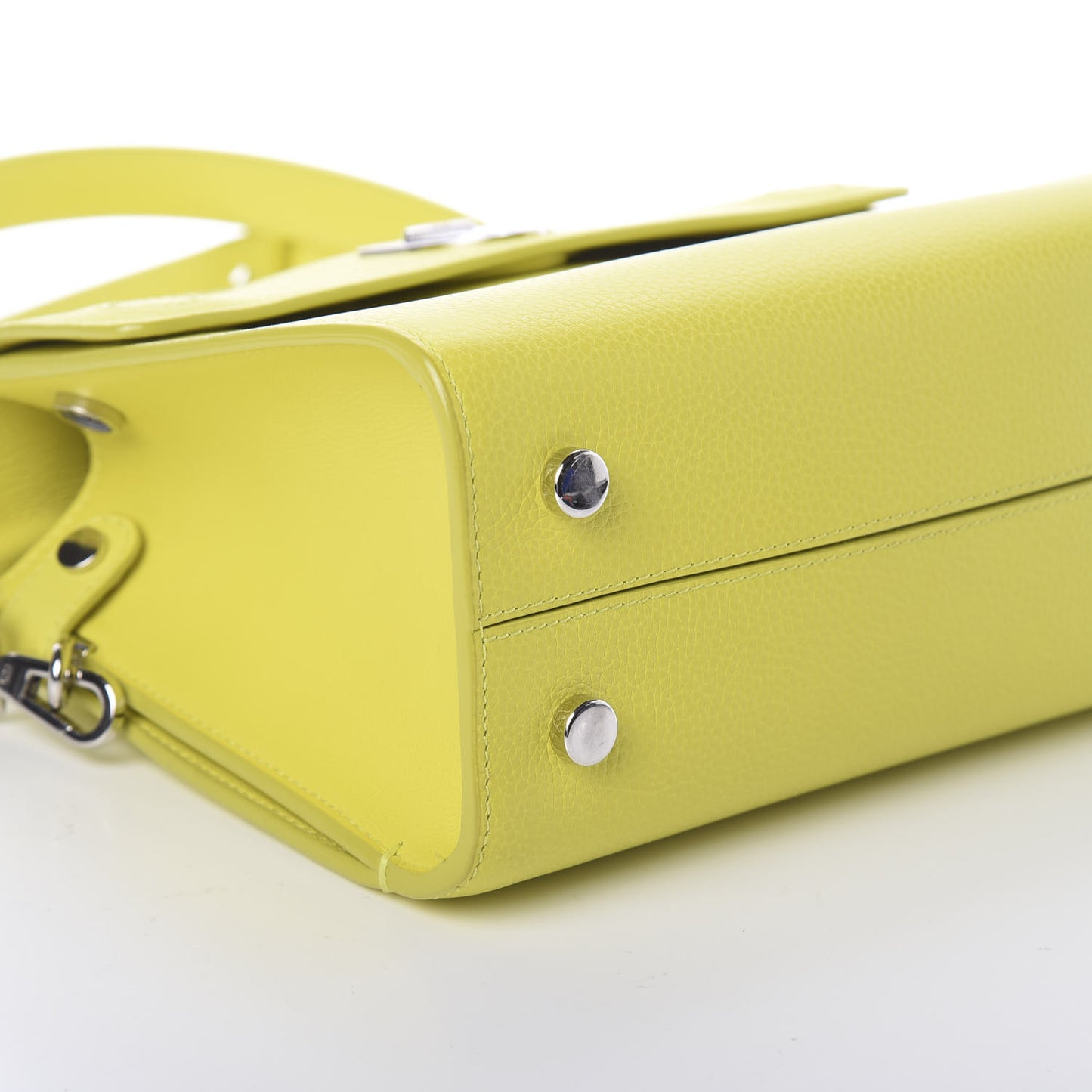 Grained Calfskin Mini Diorever Flap Yellow