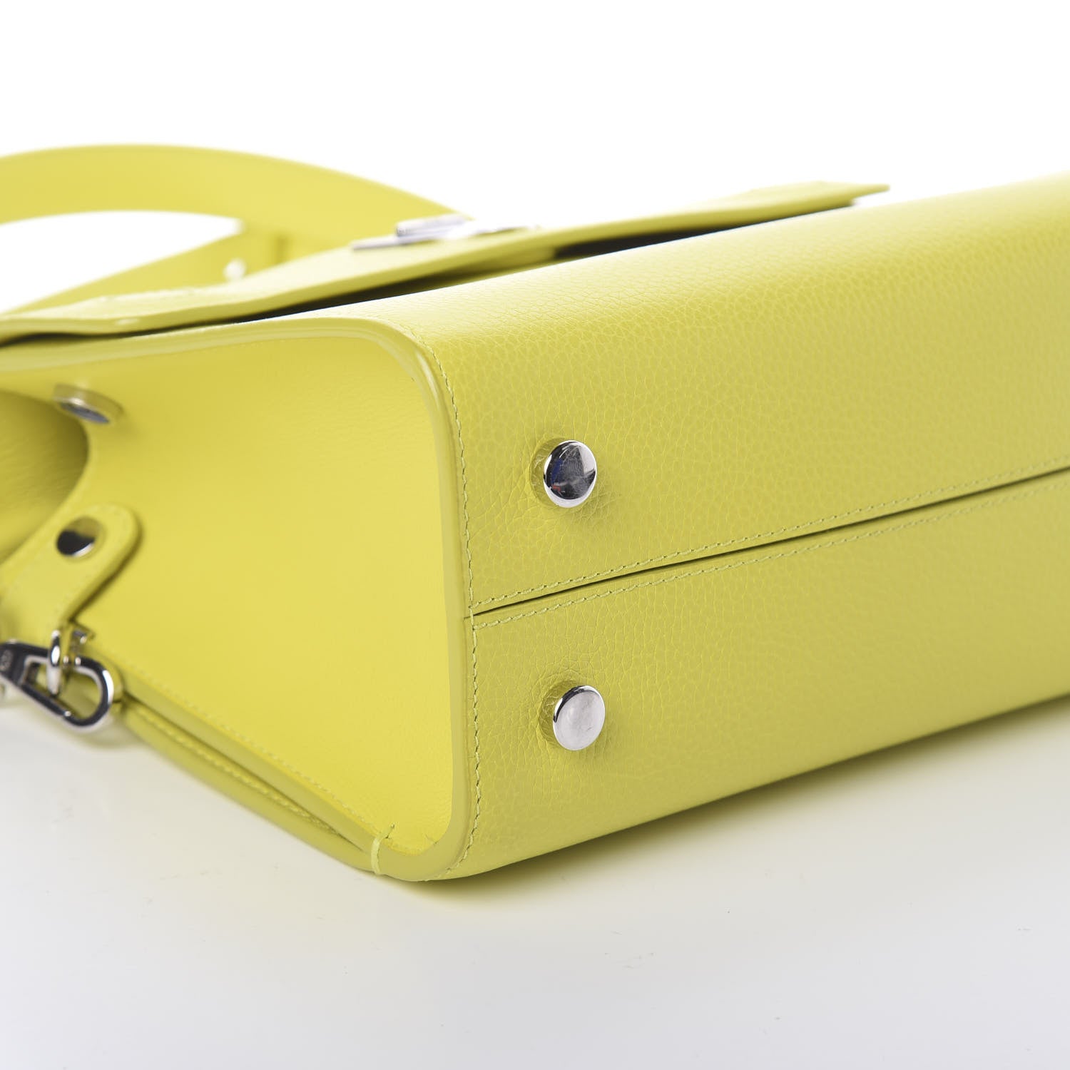 Christian Dior Grained Calfskin Mini Diorever Flap Yellow 6 of 7