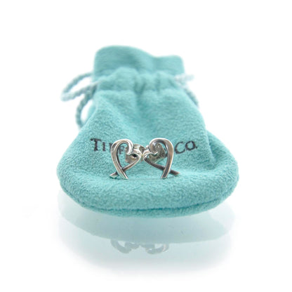 Tiffany Sterling Silver Mini Paloma Picasso Loving Heart Earrings 1 of 5