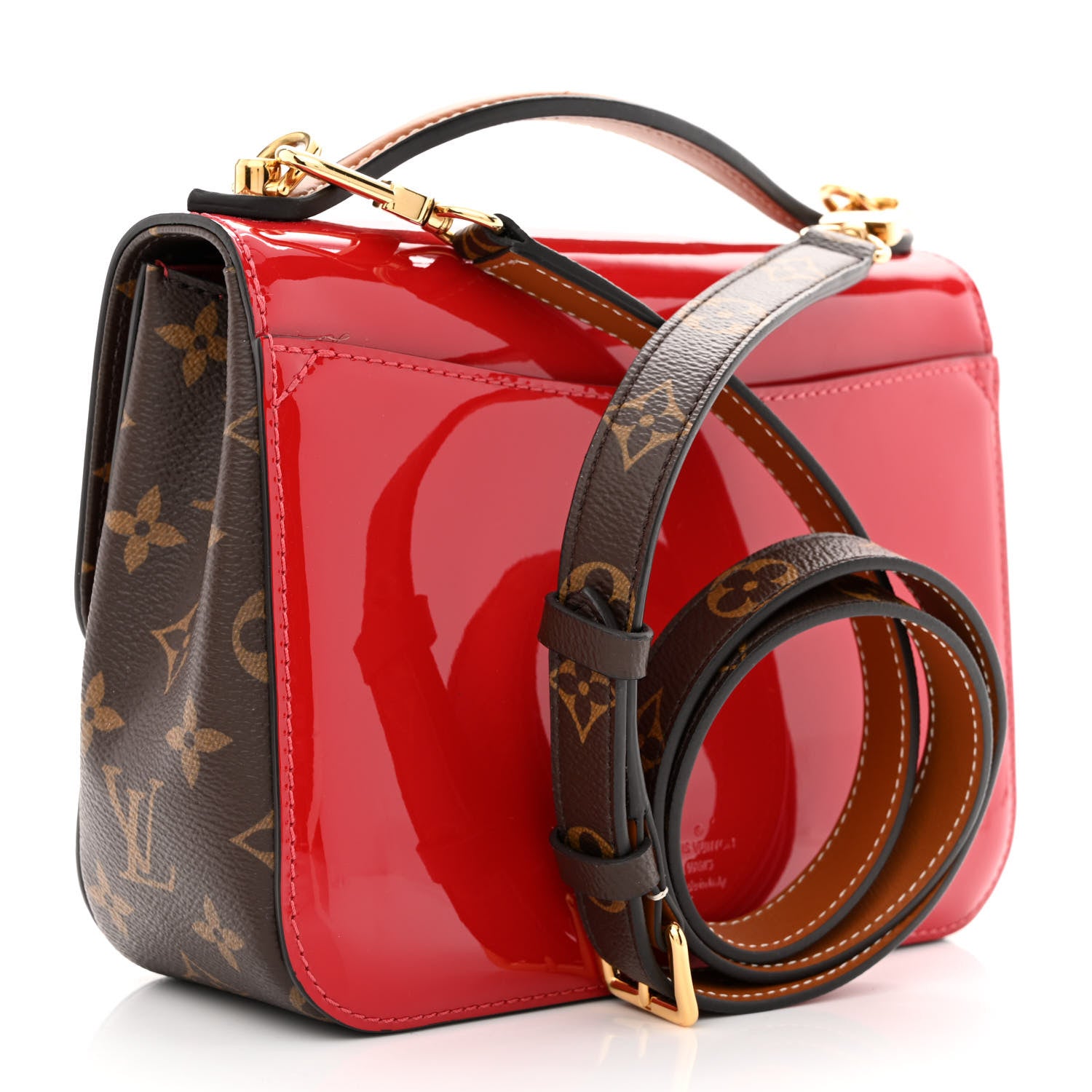 Louis Vuitton Patent Calfskin Monogram Cherrywood BB Scarlet 3 of 13