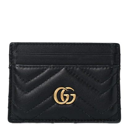 Gucci Calfskin Matelasse GG Marmont Card Holder Black 1 of 12