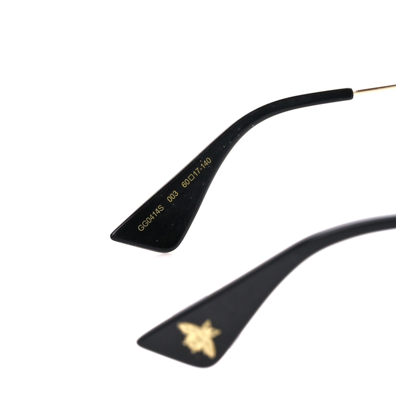 Gucci Metal Rectangular Frame Sunglasses GG0414S Gold Multicolor 5 of 8