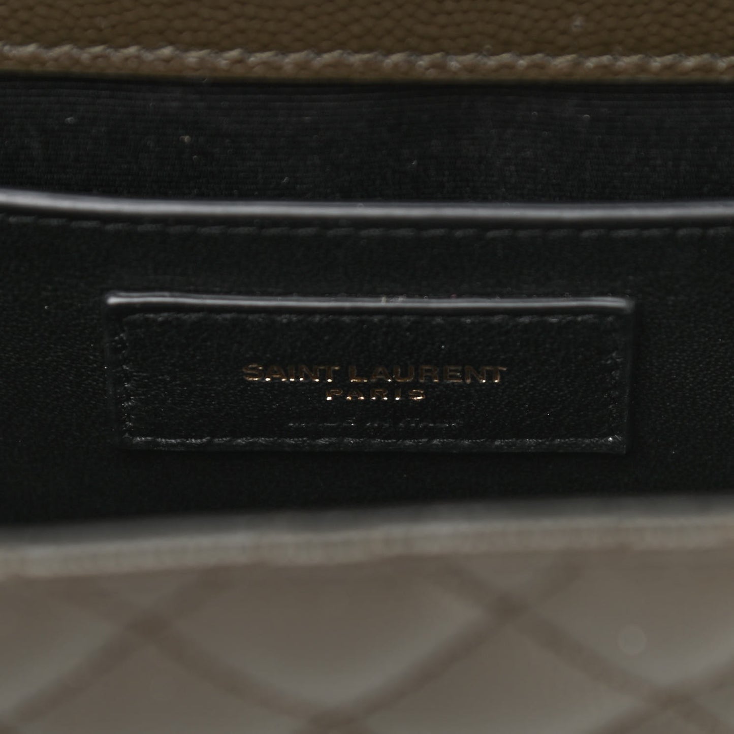 Grain De Poudre Textured Mixed Matelasse Triquilt Medium Monogram Satchel Army Green
