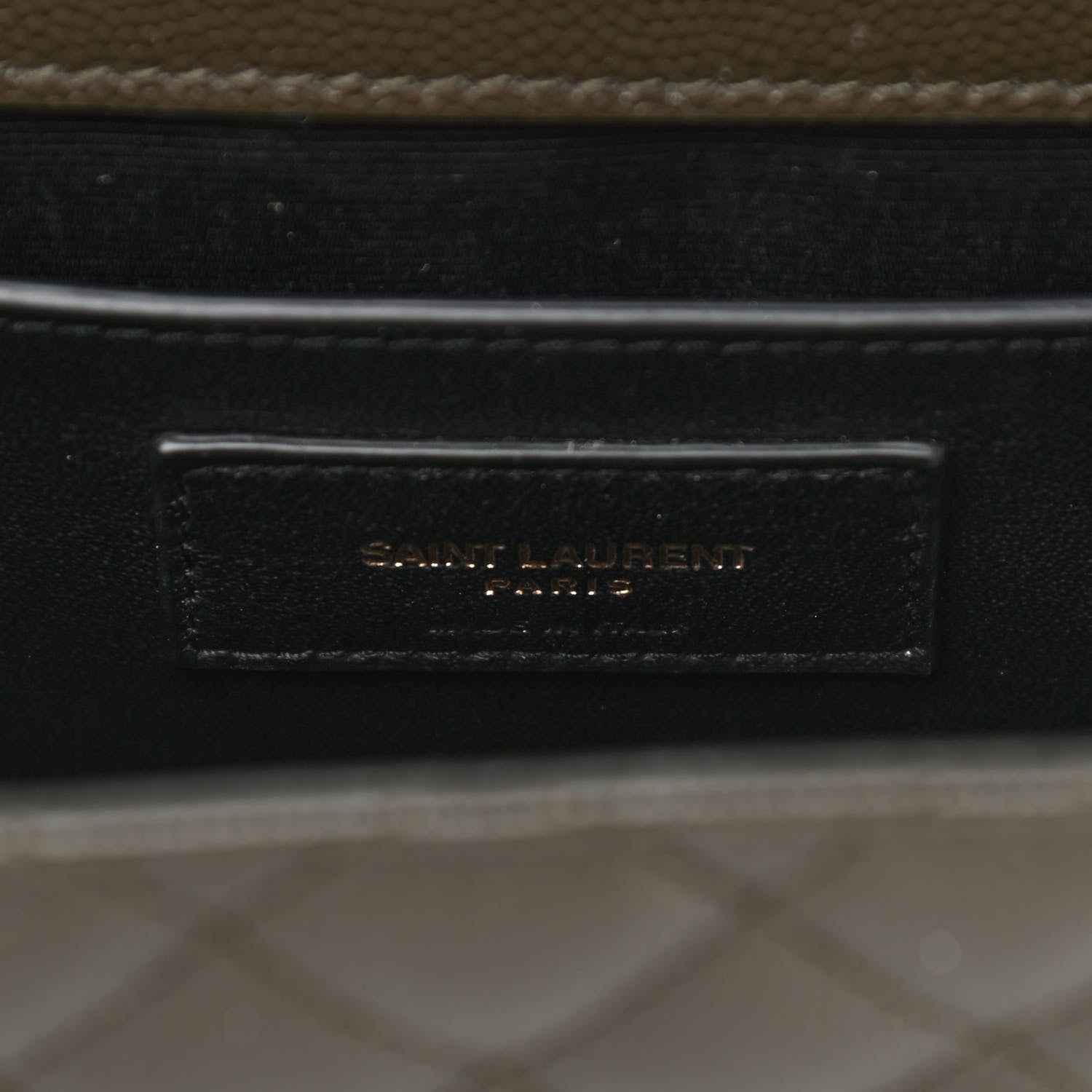 Saint Laurent Grain De Poudre Textured Mixed Matelasse Triquilt Medium Monogram Satchel Army Green 7 of 10