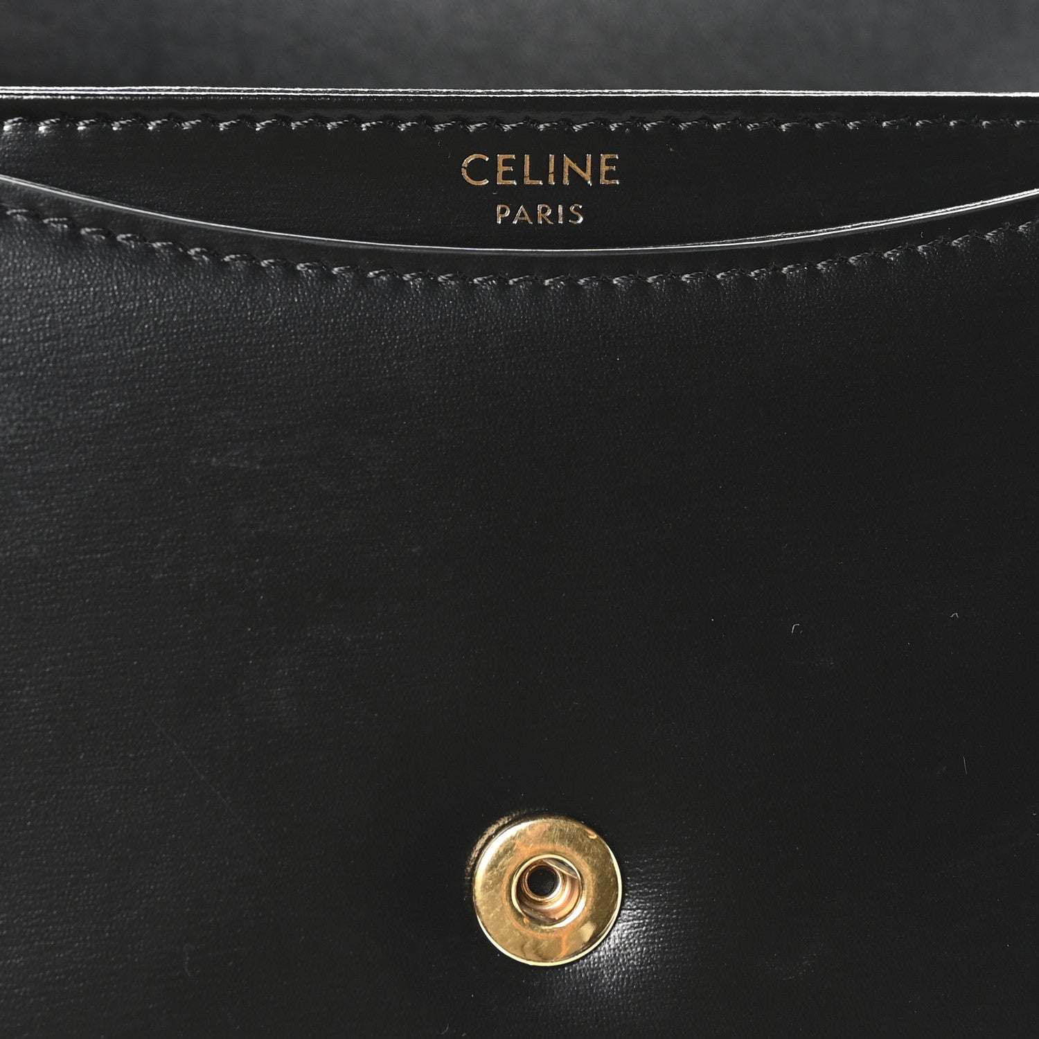 Celine Shiny Calfskin Triomphe Mini Besace Clea Black 6 of 9
