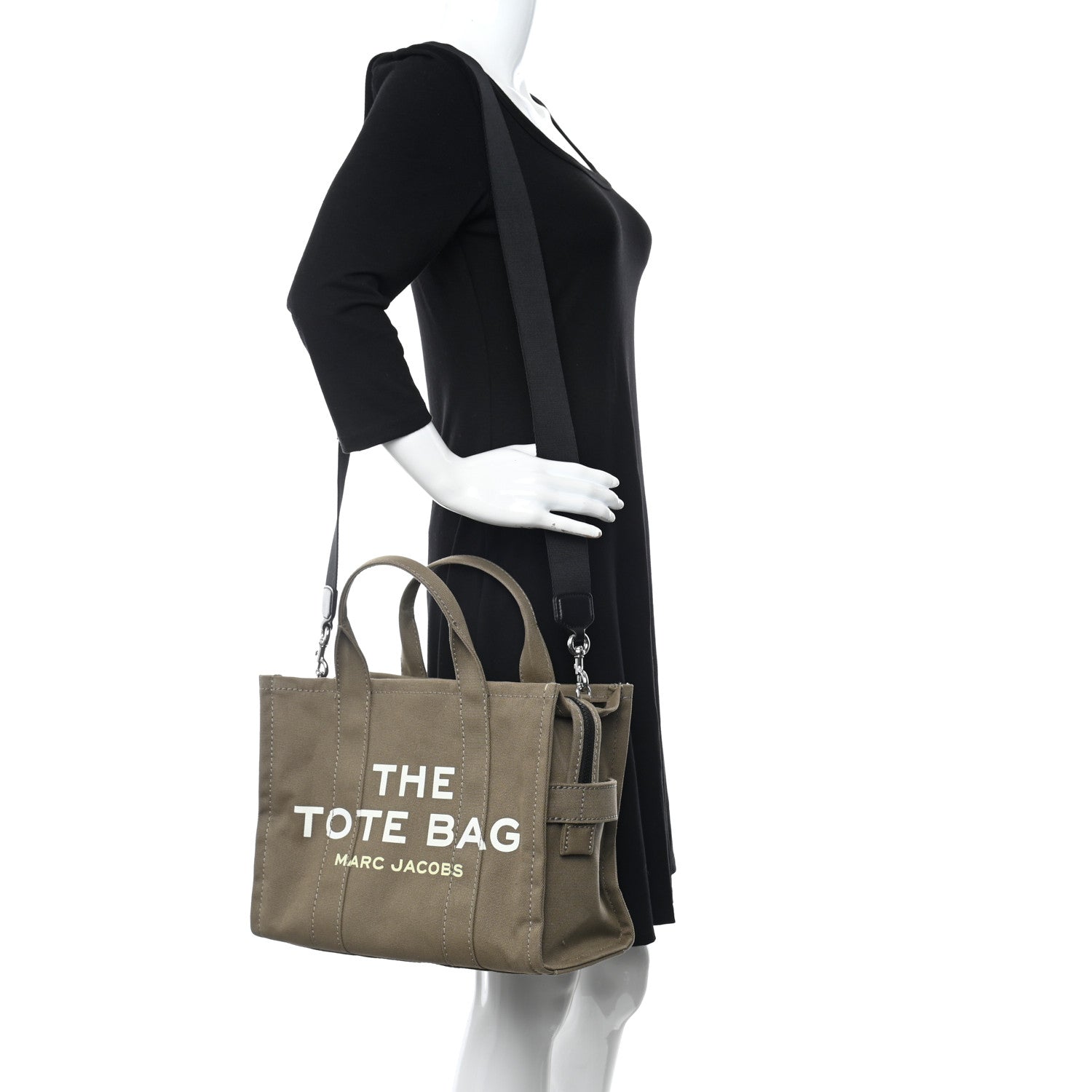 Marc Jacobs Cotton Canvas The Traveler Tote Bag Slate Green 2 of 9