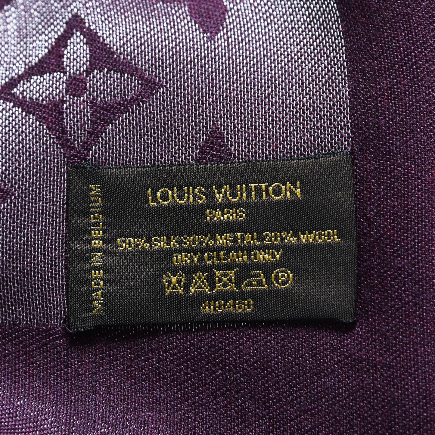 Silk Lurex Wool Monogram Shine Shawl Amarante