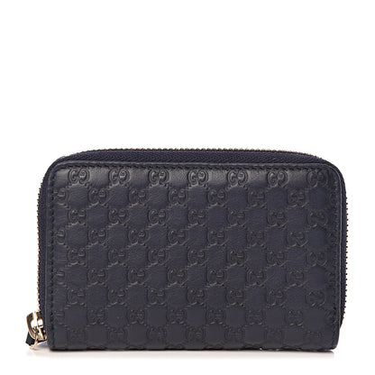 Gucci Microguccissima Zip Around Card Case Navy 1 of 8