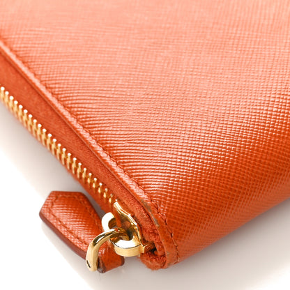Prada Saffiano Metal Zip Around Wallet Rame 8 of 10