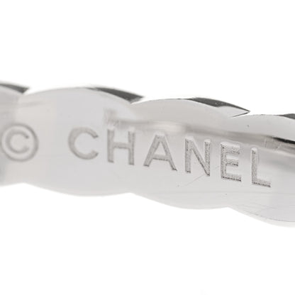 Chanel 18K White Gold Diamond Coco Crush Hoop Earrings 4 of 5