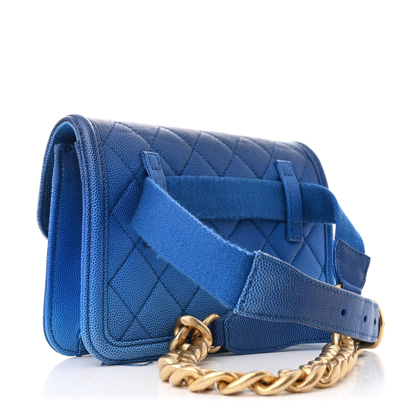 Caviar Quilted Sunset On The Sea Waist Bag Blue