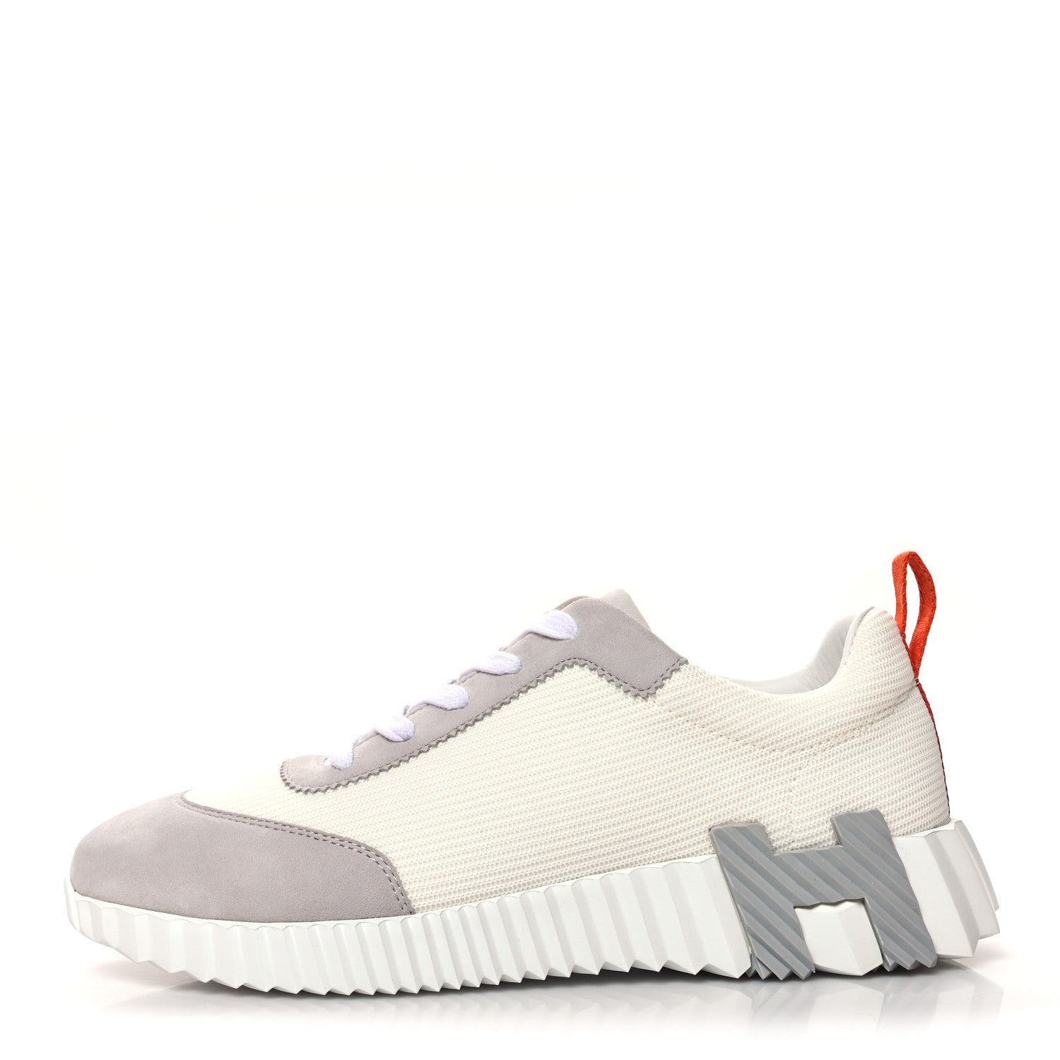 Hermes Technical Canvas Suede Goatskin Bouncing Sneakers 38 White Multicolor 1 of 8