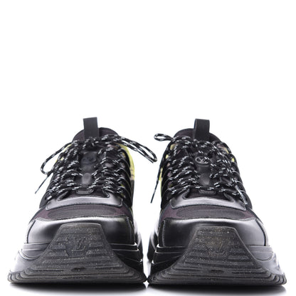 Louis Vuitton Calfskin Run Away Pulse Sneakers 7 Black Yellow 2 of 11
