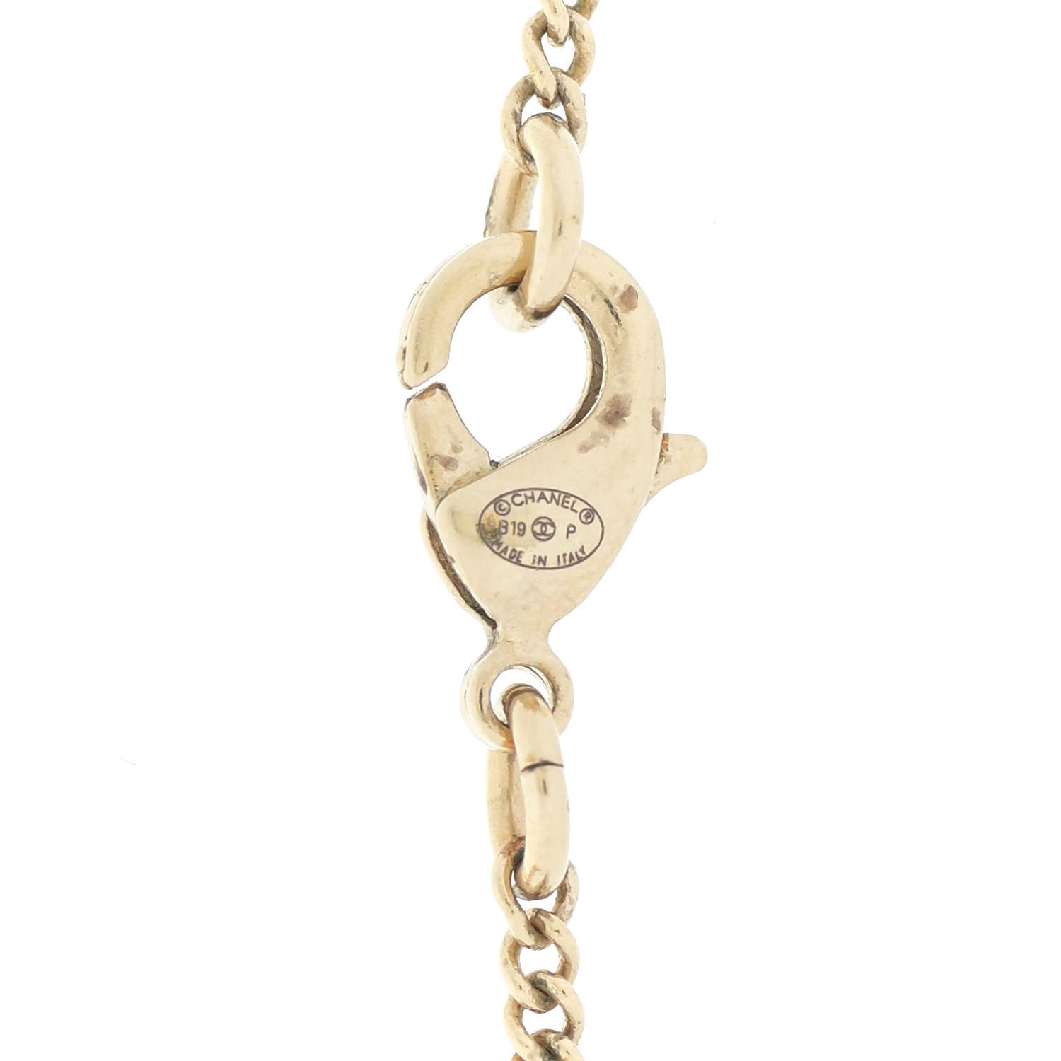 Chanel Lambskin CC Chain Necklace Gold Black 6 of 6