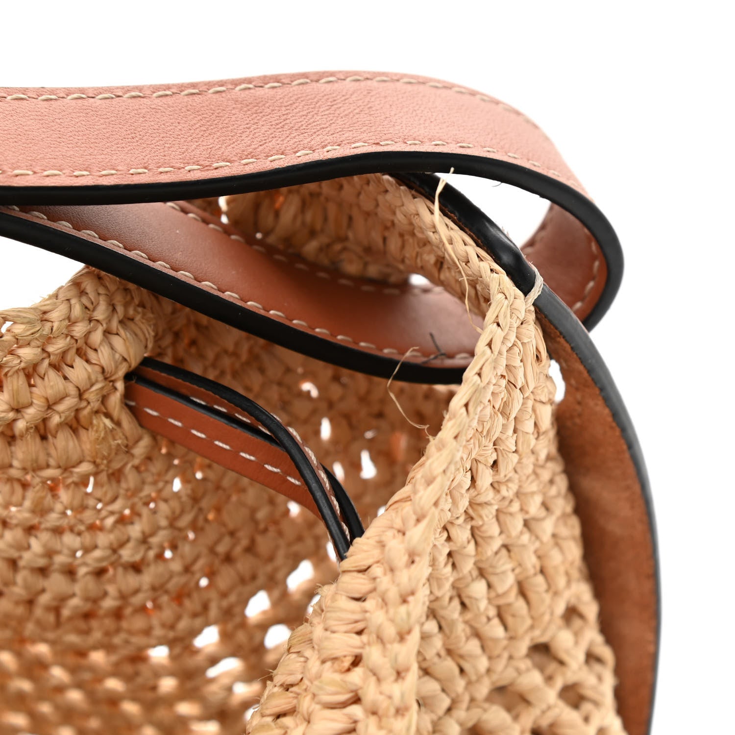 Loewe Raffia Calfskin Balloon Bucket Bag Natural Tan 9 of 10