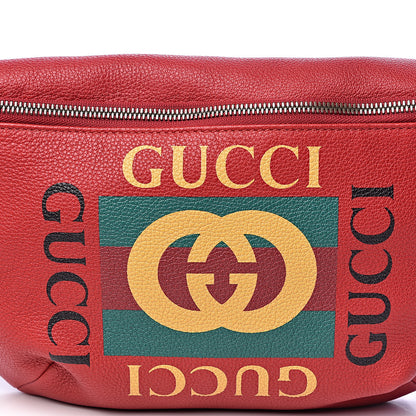 Gucci Grained Calfskin Logo Belt Bag Hibiscus Red 10 of 10