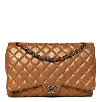 Chanel Metallic Caviar Quilted Maxi Double Flap Copper 1 of 11