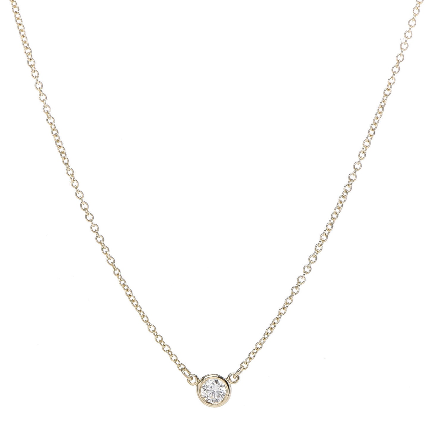 18K Yellow Gold Diamond .14ct Elsa Peretti Diamonds by the Yard Pendant Necklace