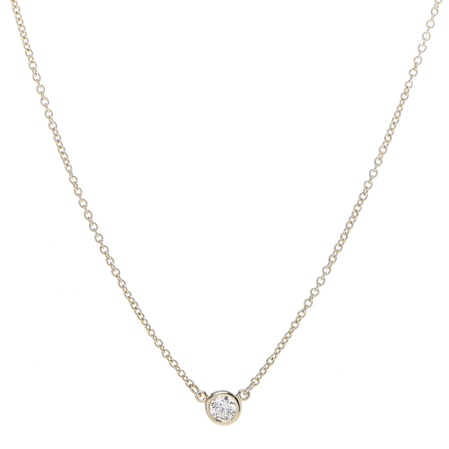 Tiffany 18K Yellow Gold Diamond .14ct Elsa Peretti Diamonds by the Yard Pendant Necklace 4 of 6