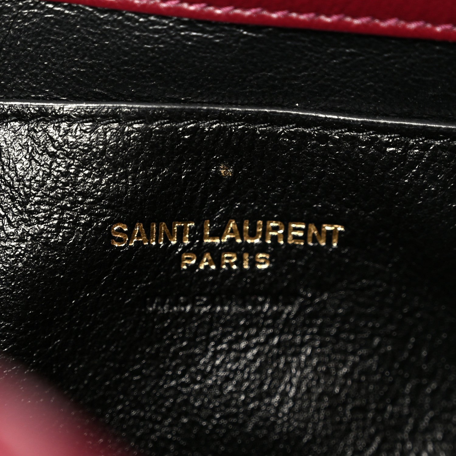 Saint Laurent Shiny Calfskin Small Cassandre Chain Pouch Dark Ruby 5 of 9