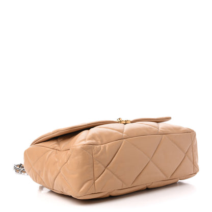 Chanel Lambskin Quilted Maxi 19 Flap Dark Beige 4 of 11