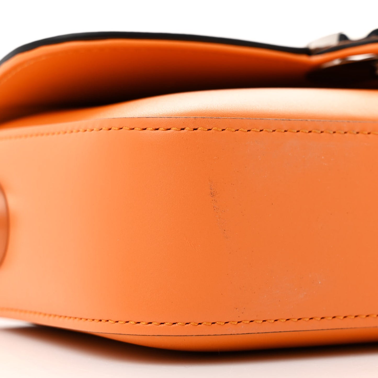 Senna Calfskin Petite GG Top Handle Shoulder Bag Orange