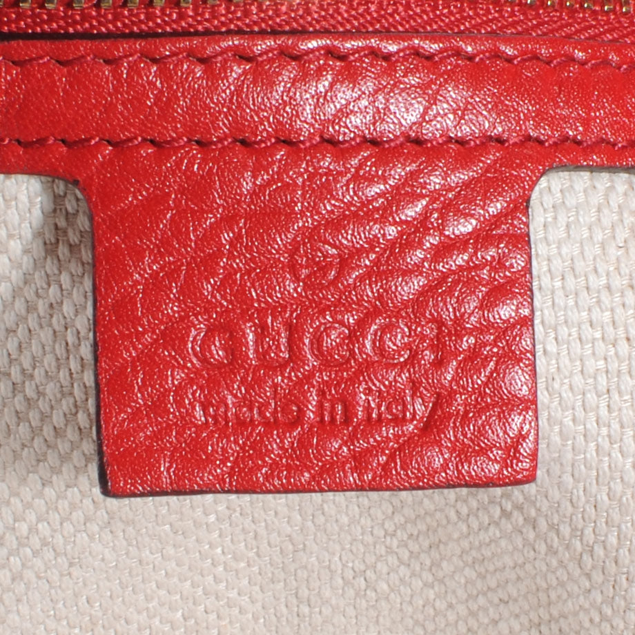 Gucci Pebbled Calfskin Large Soho Shoulder Bag Red 6 of 7