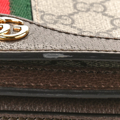 Gucci GG Supreme Monogram Web Small Ophidia Flap Messenger Bag Brown 11 of 13