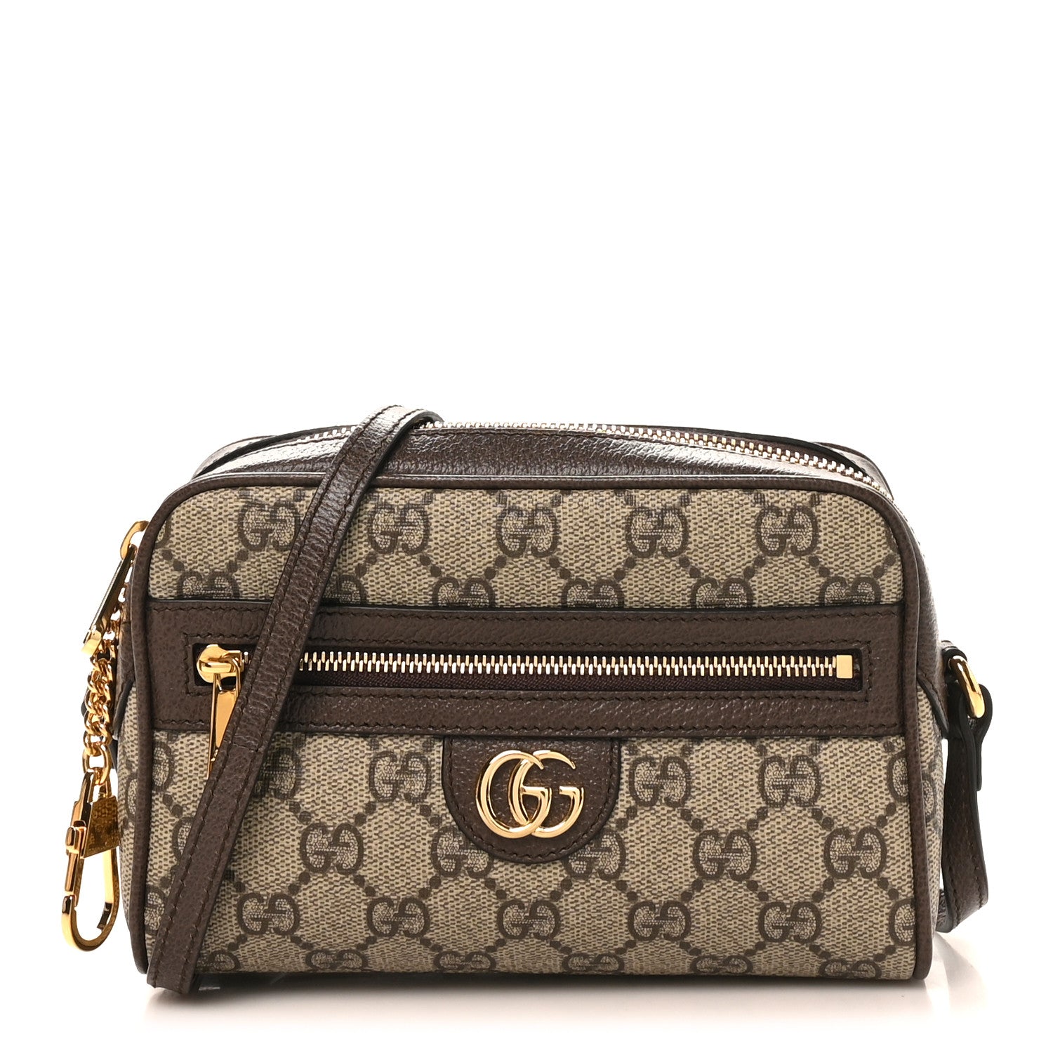 Gucci Denim Monogram Textured Dollar Calfskin Super Mini Ophidia Shoulder Bag Beige Ebony New Acero 1 of 10
