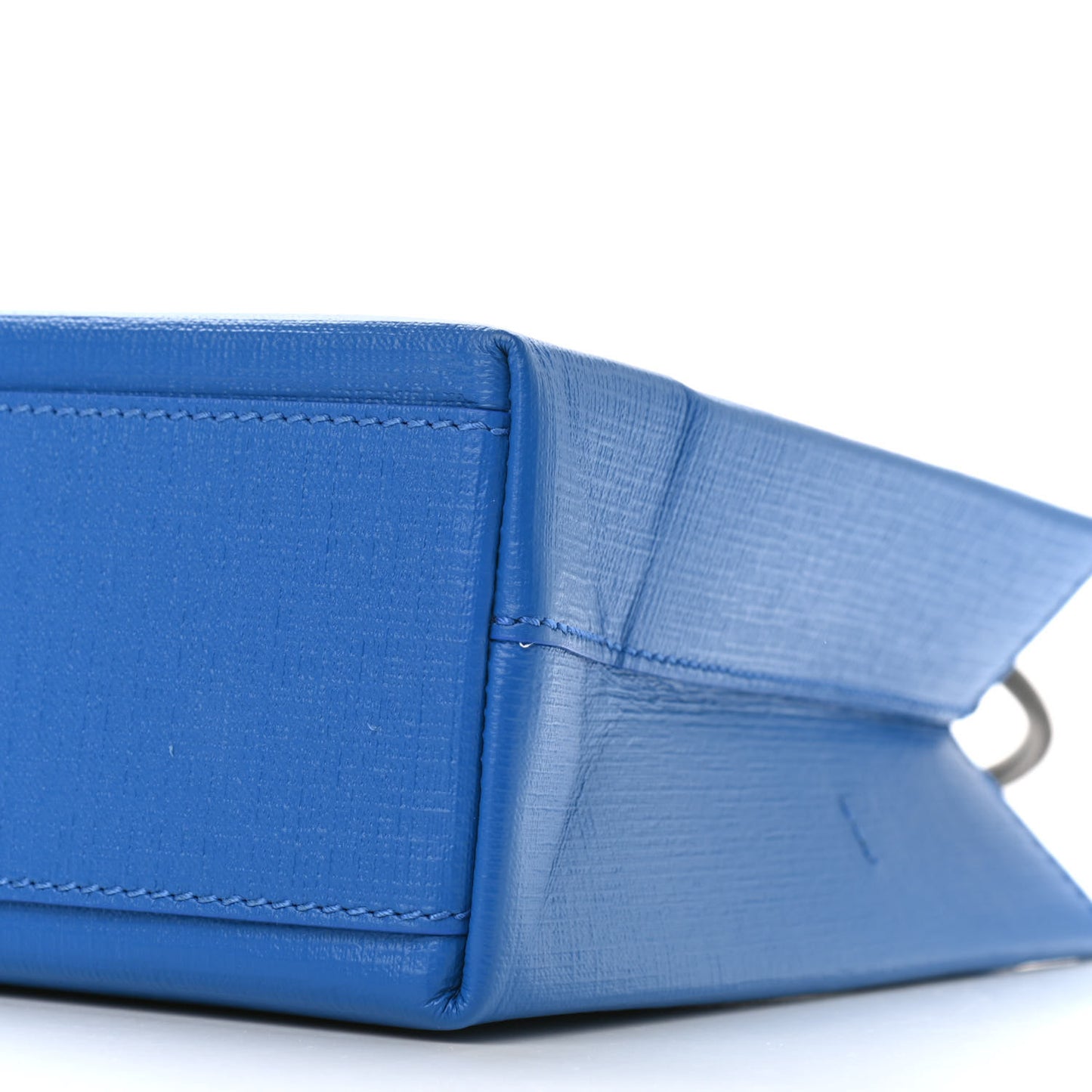 Squared Calfskin Logo North South Shopper Tote XXS Bleu