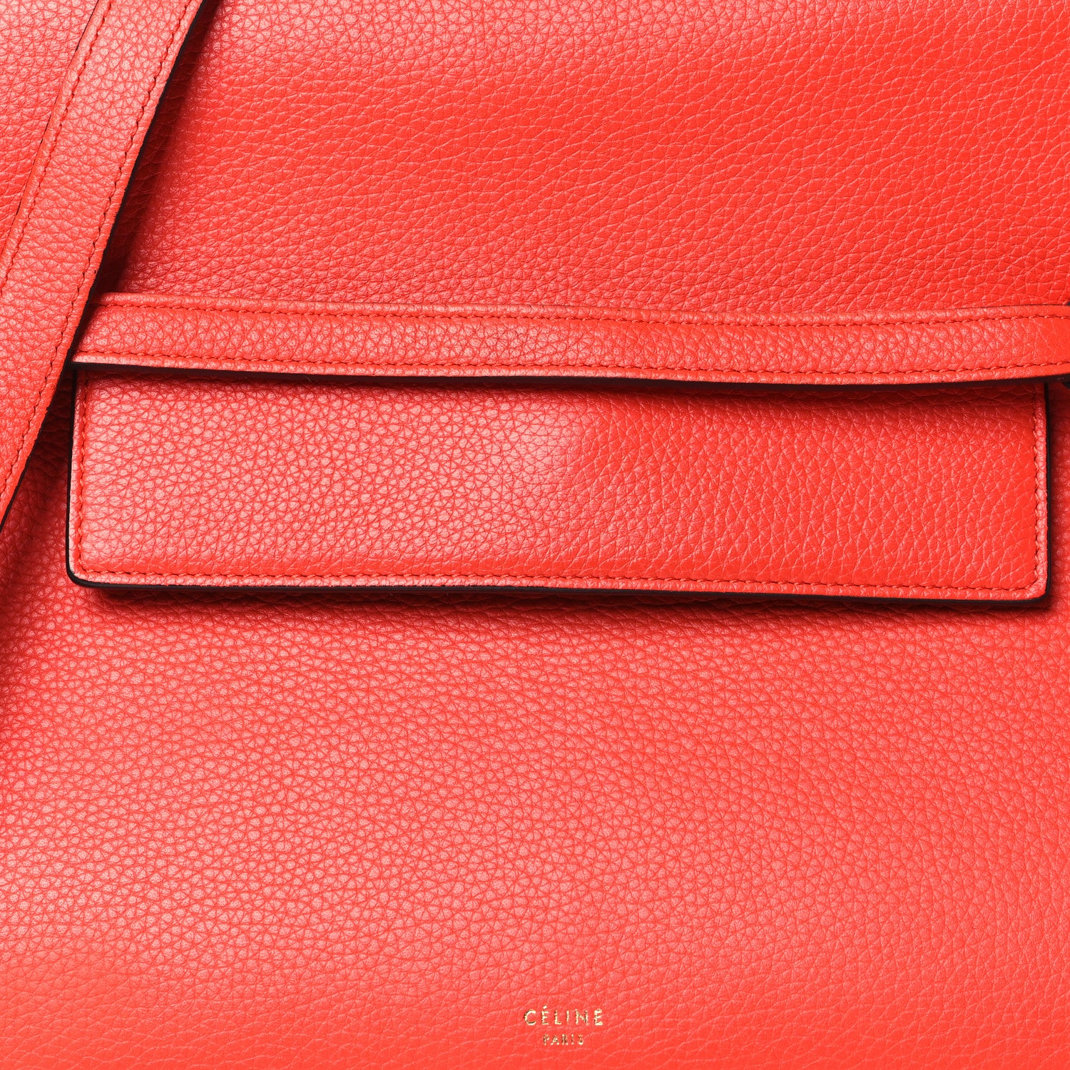 Celine Grained Calfskin Mini Belt Bag Coral Orange 7 of 11