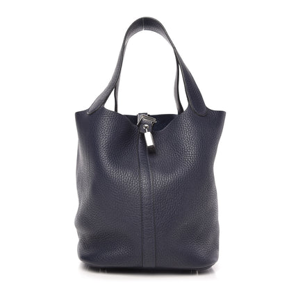 Hermes Taurillon Clemence Picotin Lock 22 MM Bleu Nuit 1 of 9