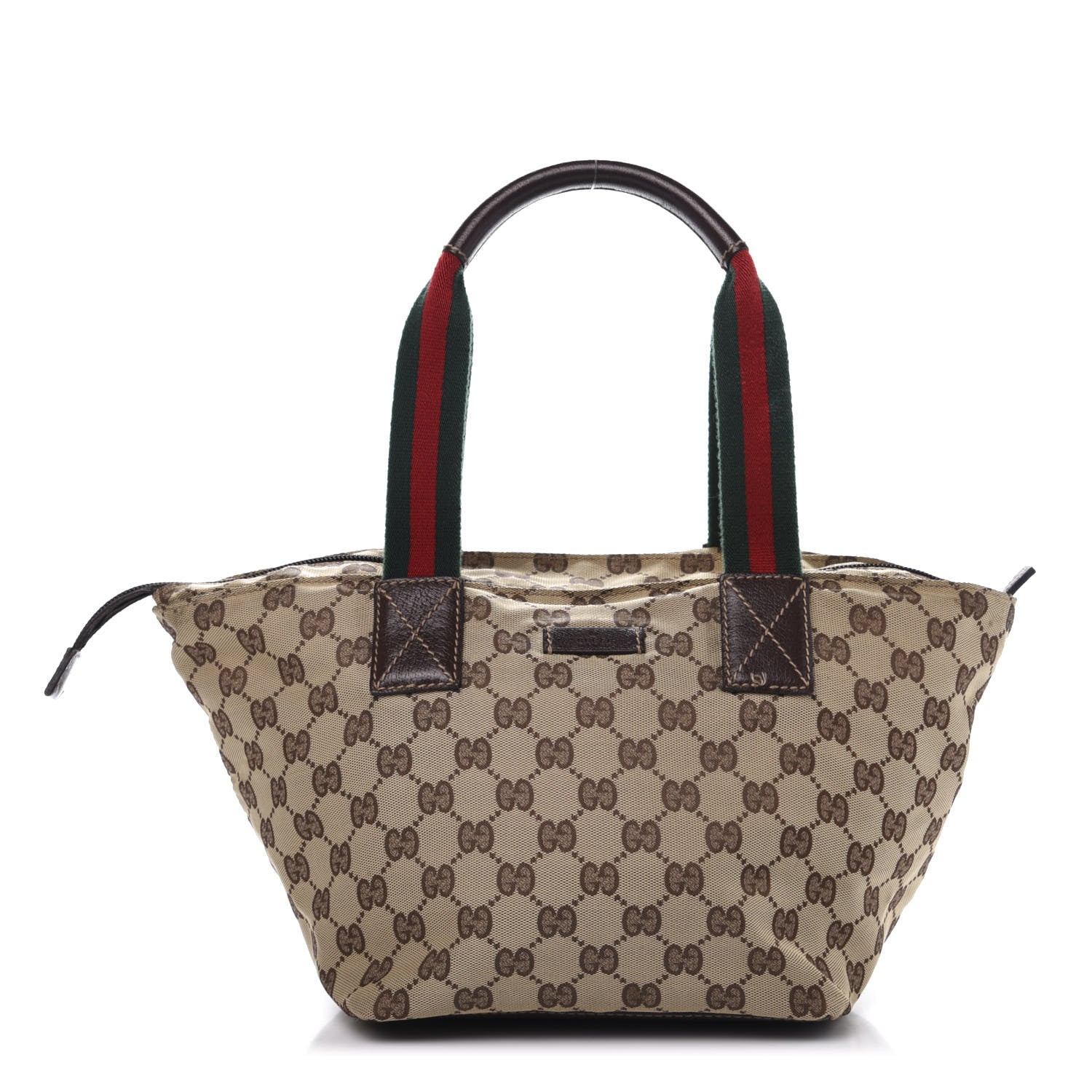 Gucci GG Monogram Small Web Handle Bucket Tote Dark Brown 1 of 11