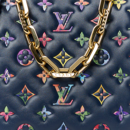Louis Vuitton Lambskin Embossed Monogram LV Garden Coussin PM Navy 9 of 12