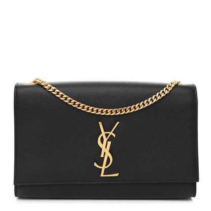 Saint Laurent Grain De Poudre Medium Classic Monogram Kate Satchel Black 1 of 10