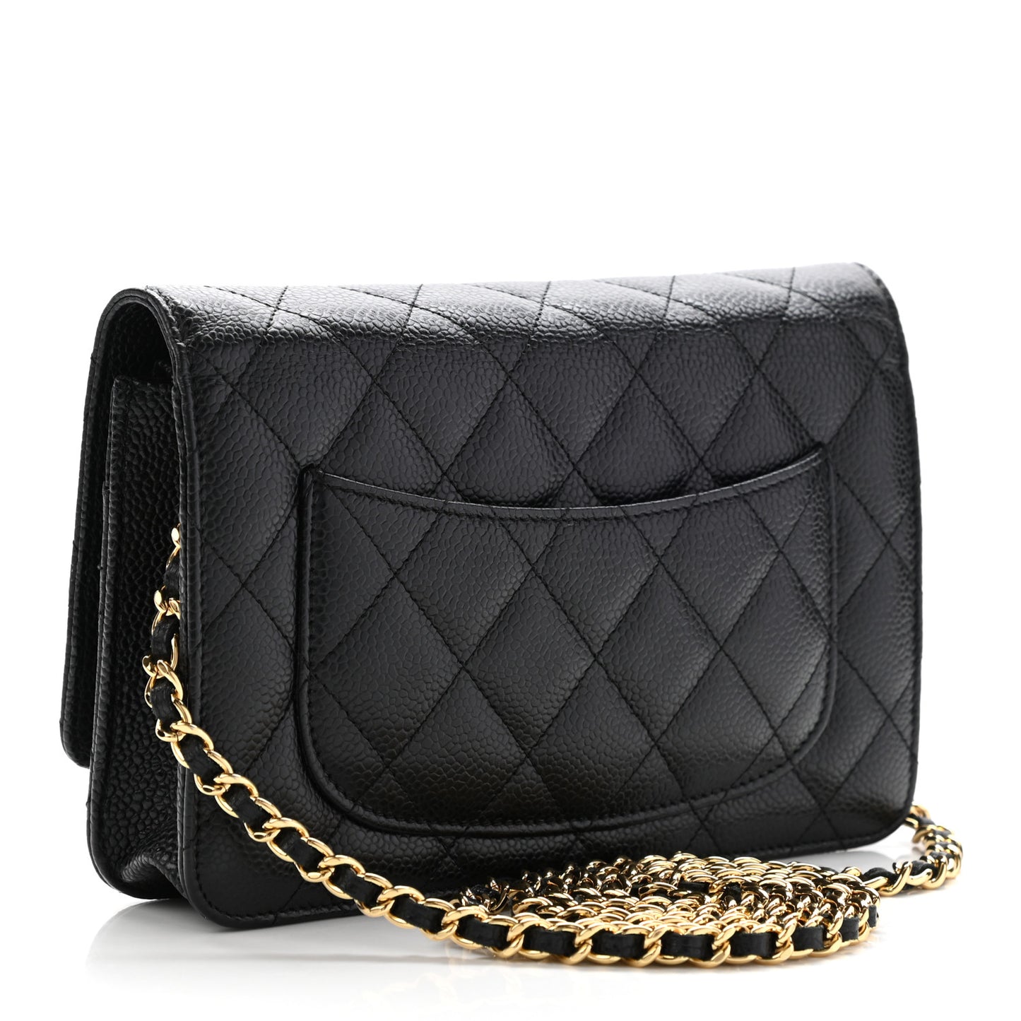 Caviar Quilted Wallet On Chain WOC Black