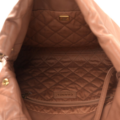 Chanel Shiny Calfskin Quilted Small Chanel 22 Beige 6 of 9