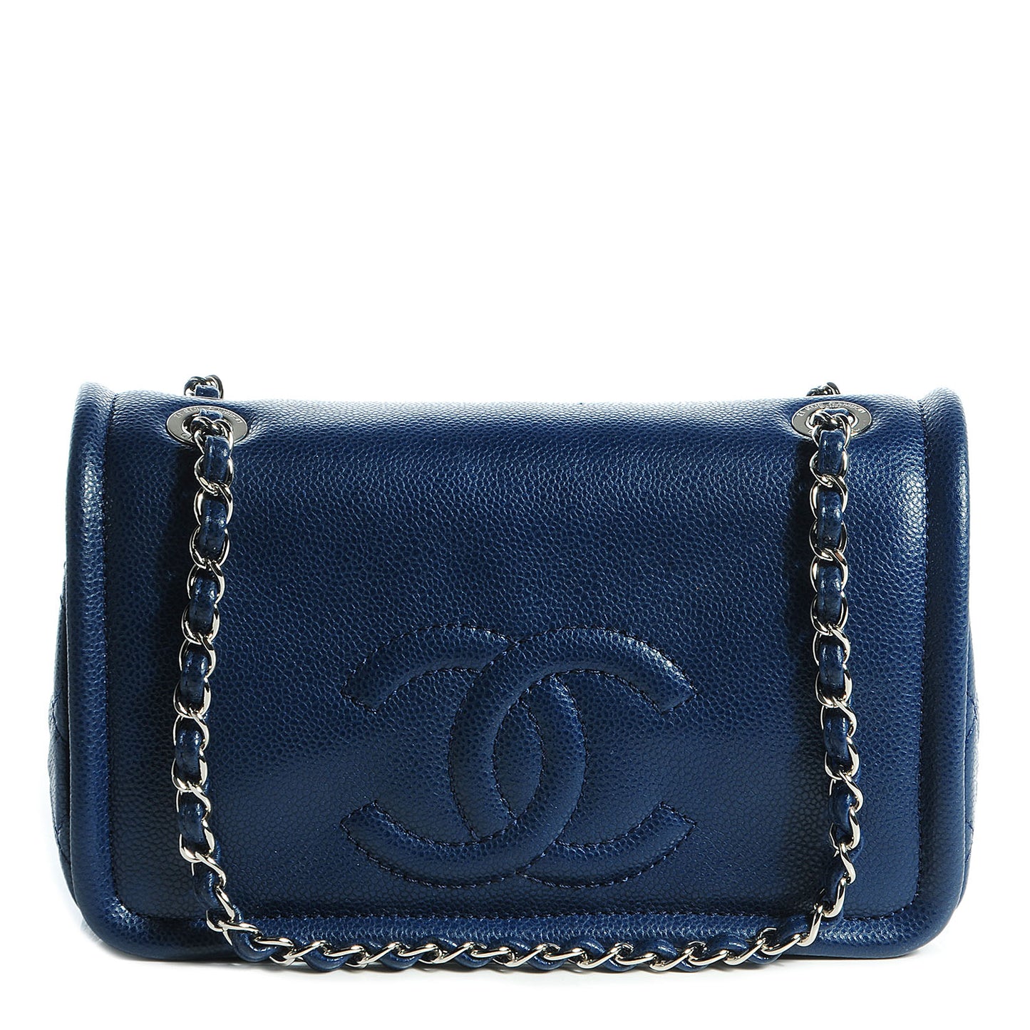 Caviar Timeless Medium Flap Navy