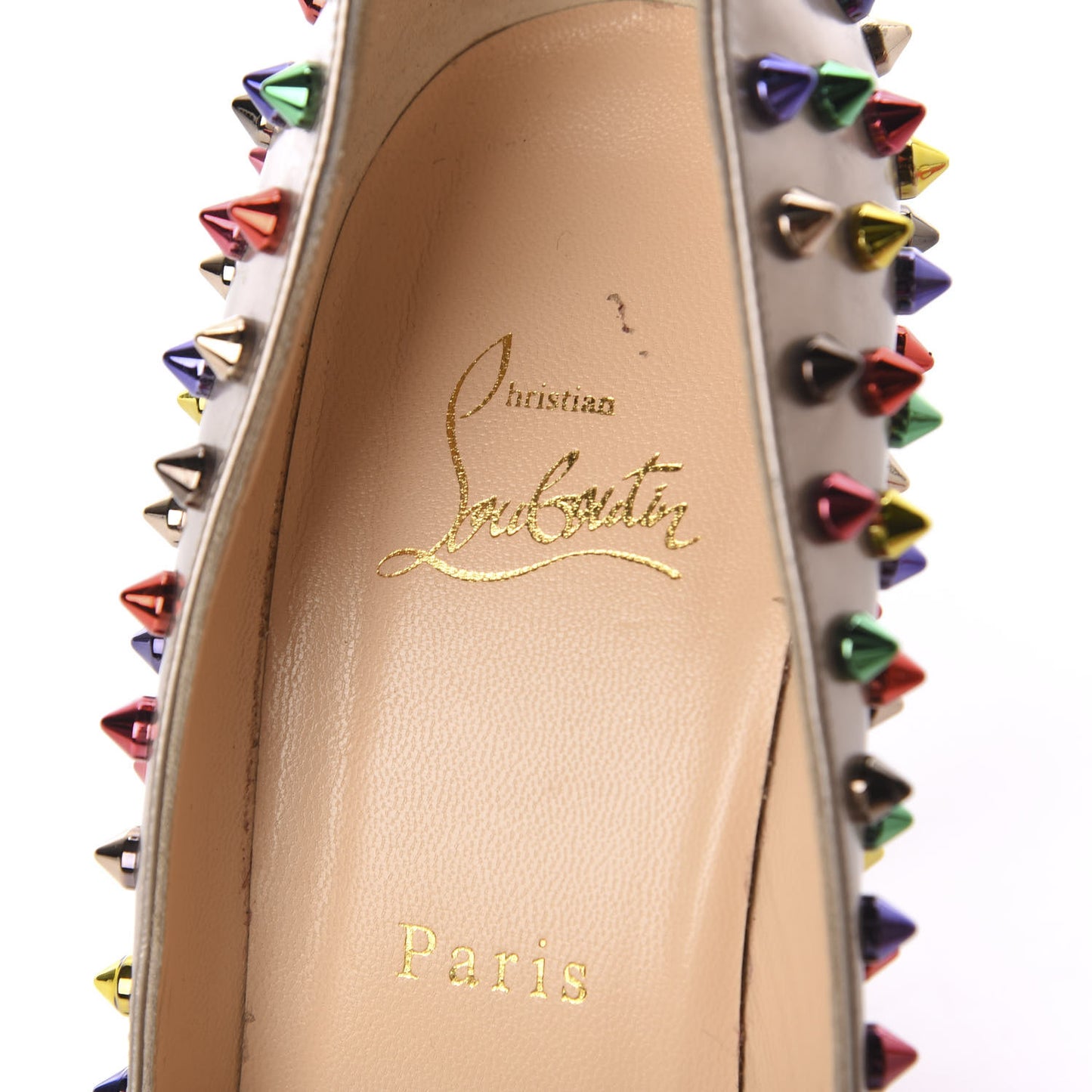Specchio Calfskin Follies Spikes 120 Pumps 40 Beige Multicolor
